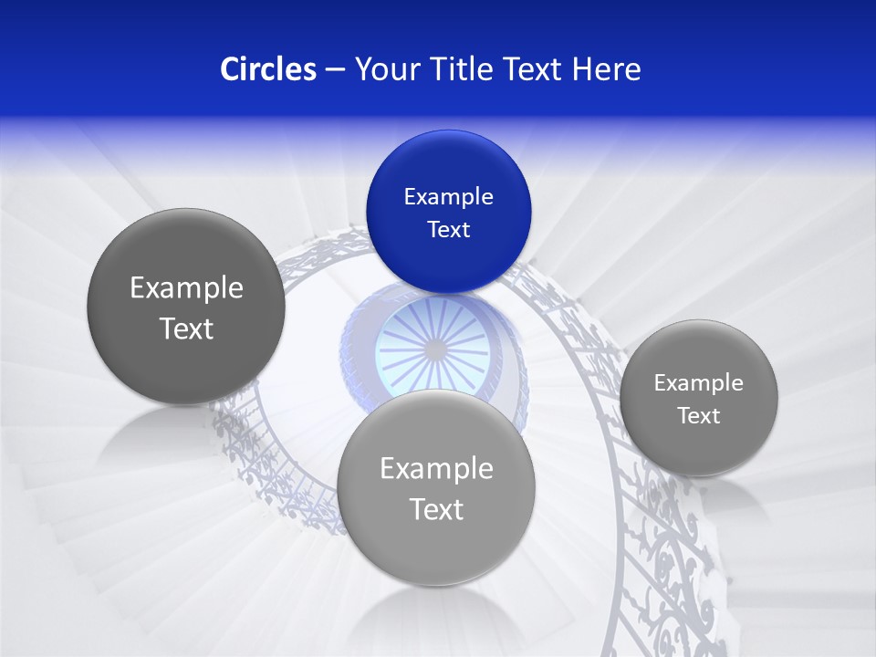 Very Old Spiral Stairway Case From Below PowerPoint Template