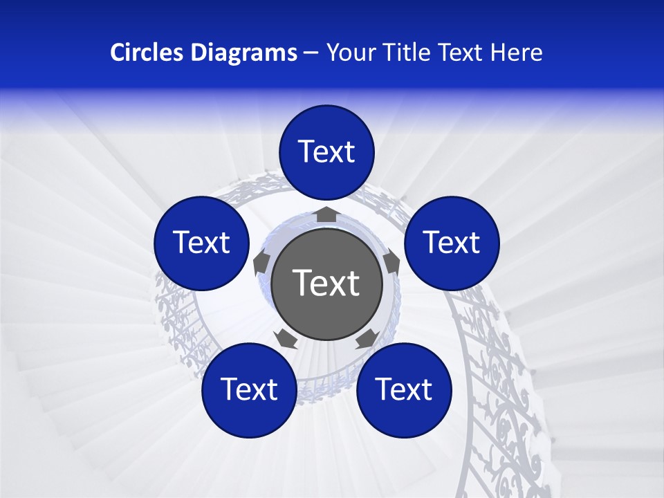 Very Old Spiral Stairway Case From Below PowerPoint Template