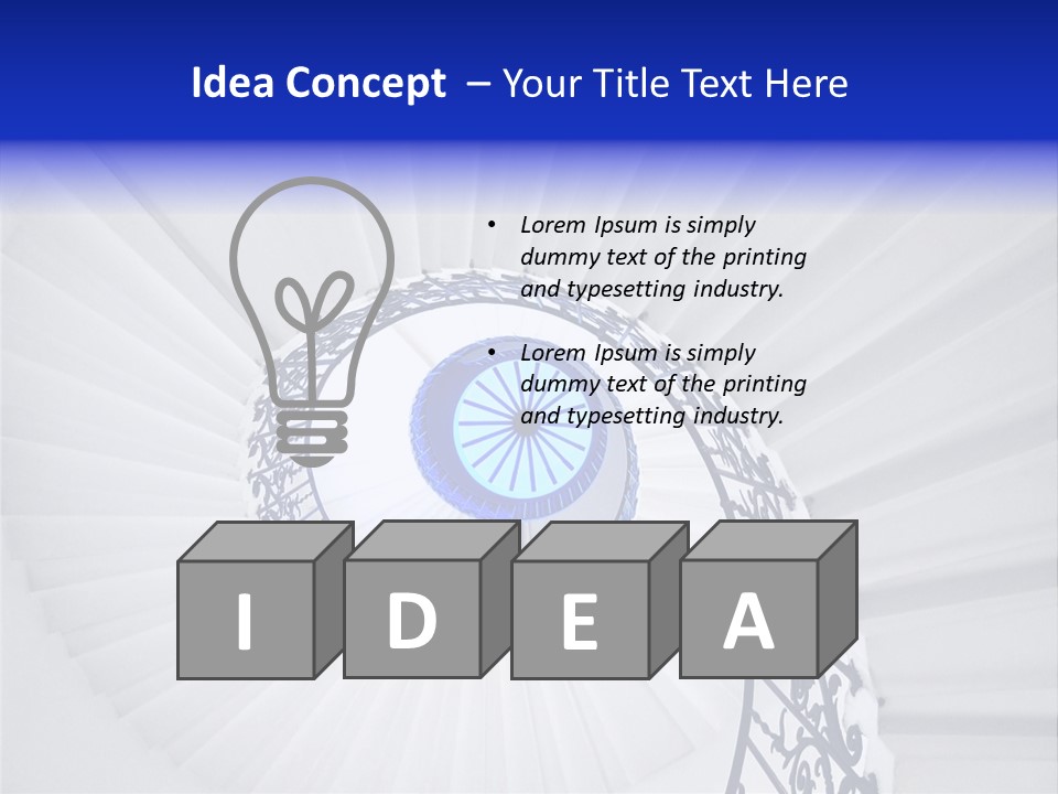 Very Old Spiral Stairway Case From Below PowerPoint Template