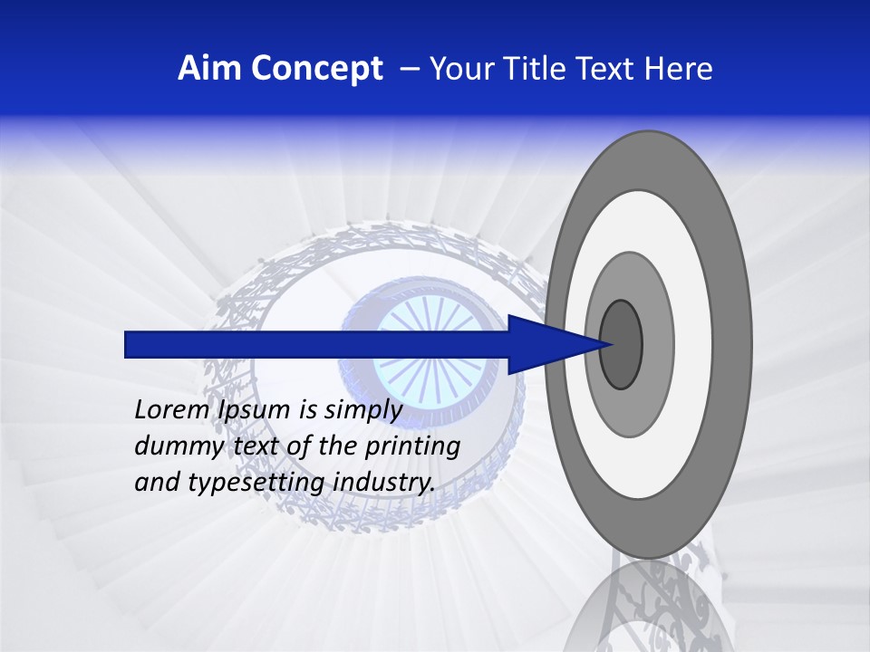 Very Old Spiral Stairway Case From Below PowerPoint Template