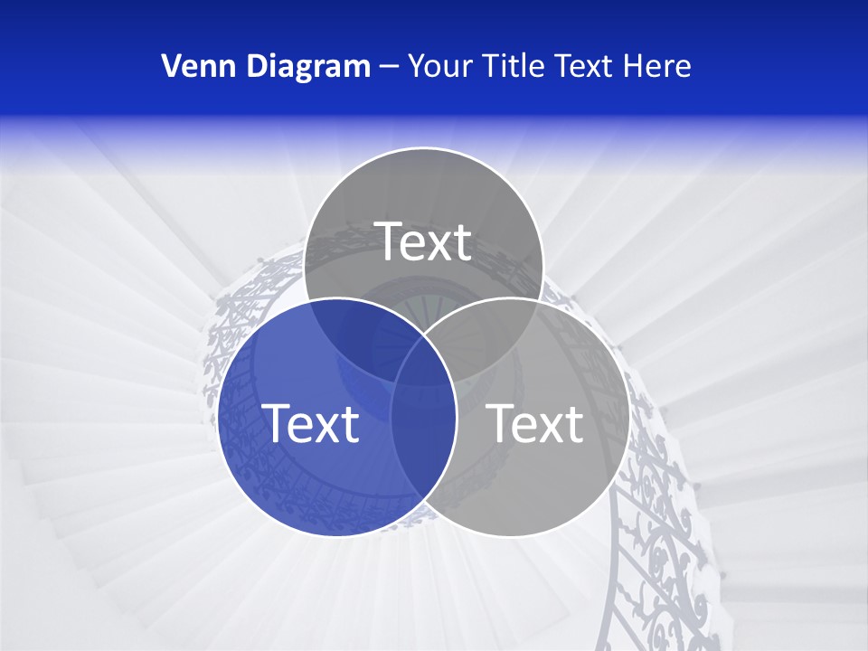 Very Old Spiral Stairway Case From Below PowerPoint Template