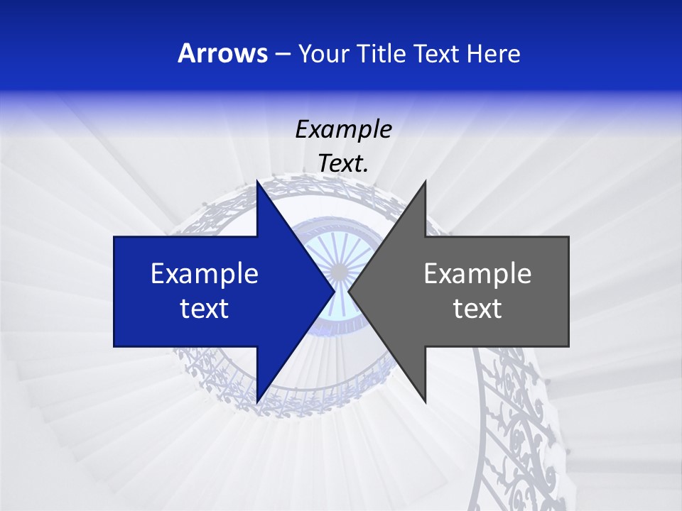 Very Old Spiral Stairway Case From Below PowerPoint Template