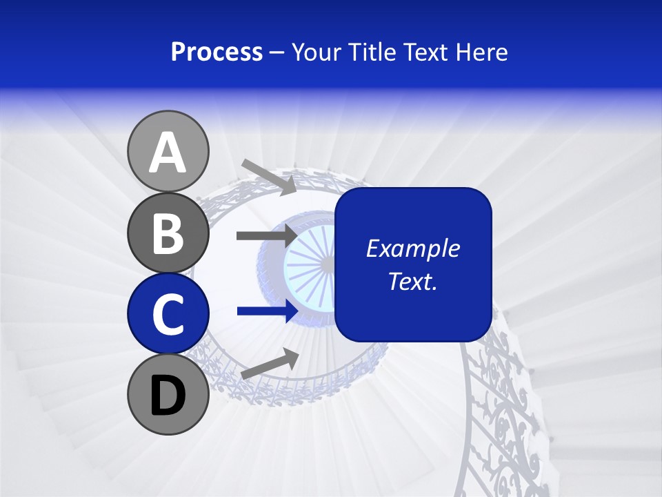 Very Old Spiral Stairway Case From Below PowerPoint Template