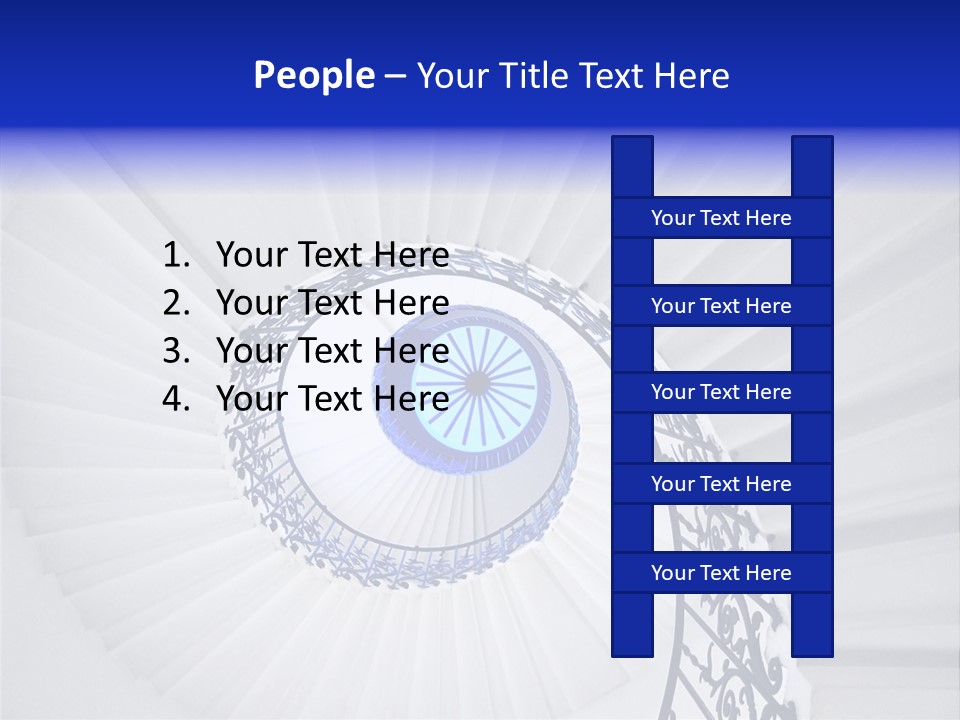 Very Old Spiral Stairway Case From Below PowerPoint Template