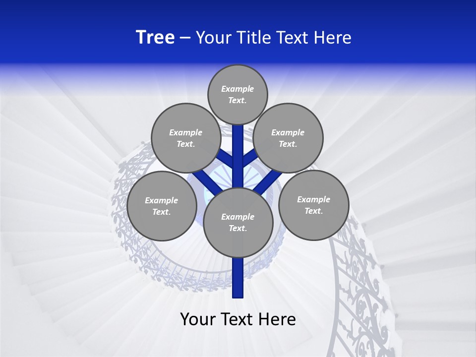 Very Old Spiral Stairway Case From Below PowerPoint Template