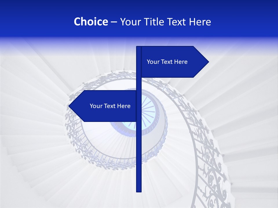 Very Old Spiral Stairway Case From Below PowerPoint Template