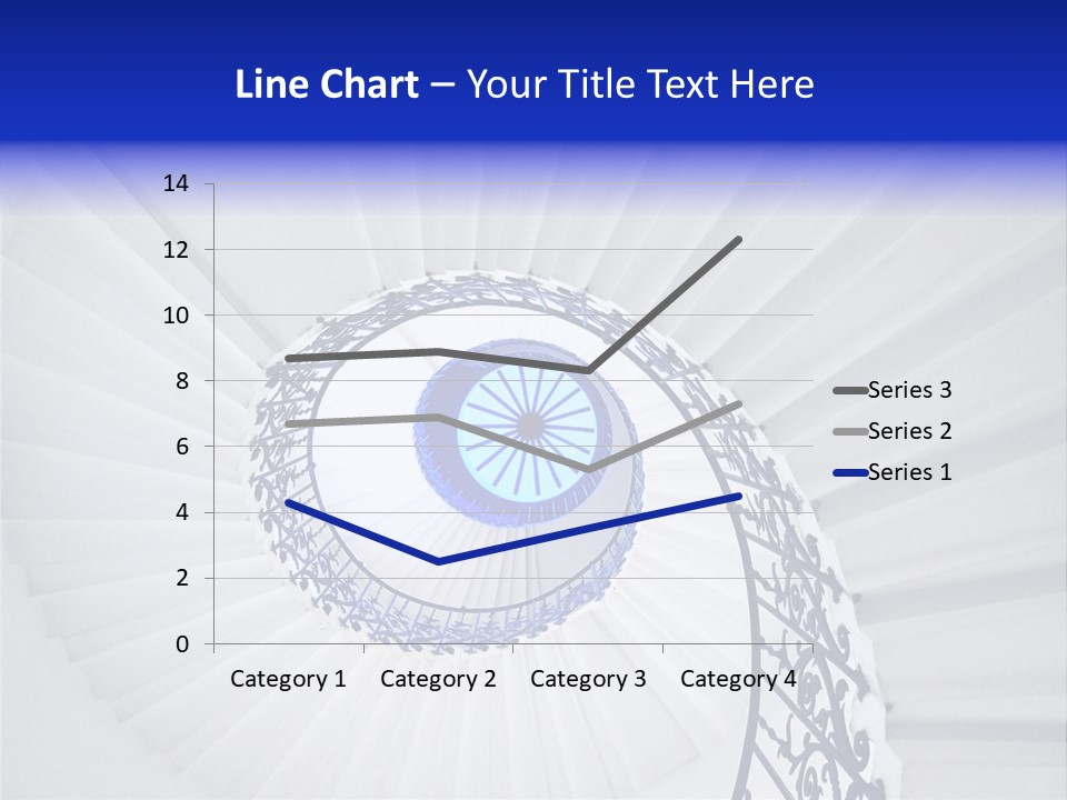 Very Old Spiral Stairway Case From Below PowerPoint Template