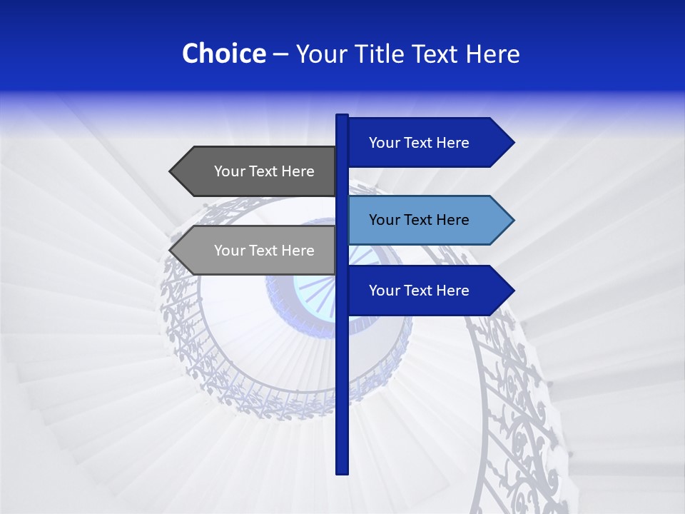 Very Old Spiral Stairway Case From Below PowerPoint Template