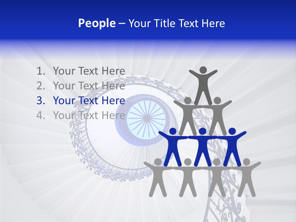 Very Old Spiral Stairway Case From Below PowerPoint Template