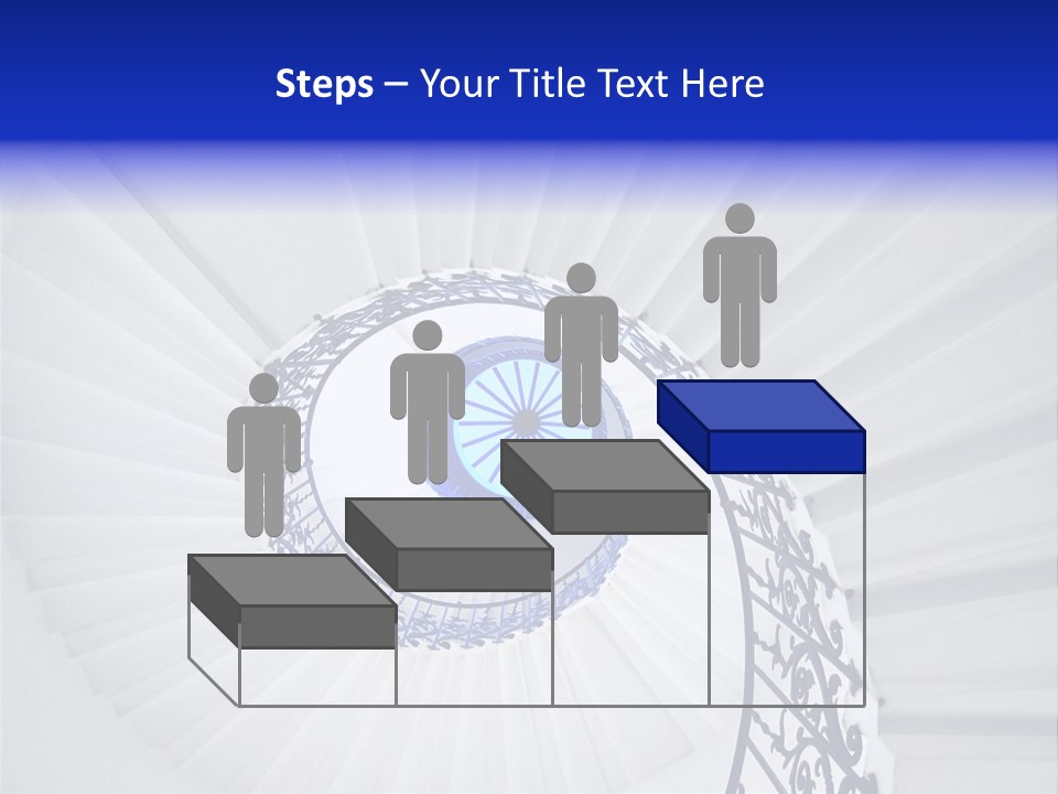 Very Old Spiral Stairway Case From Below PowerPoint Template