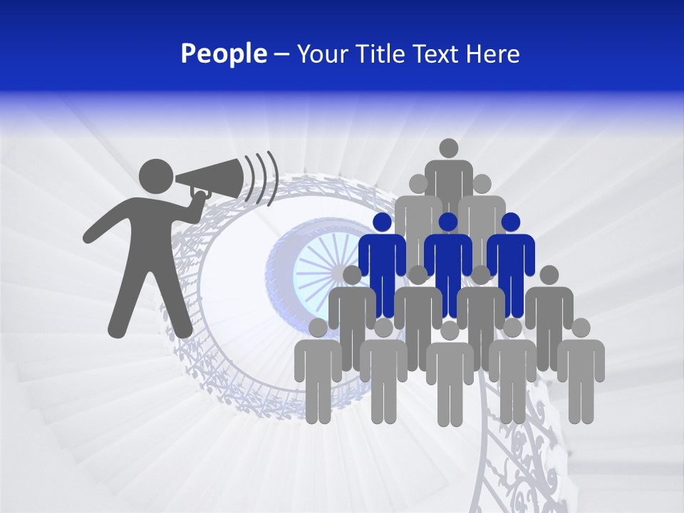 Very Old Spiral Stairway Case From Below PowerPoint Template