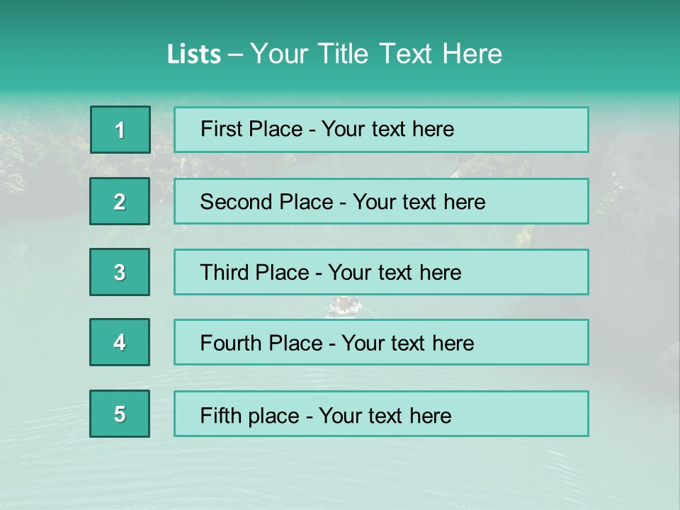 Gorges Du Verdon (Provence - Alpes, France) - On The Boat In The Canyon PowerPoint Template
