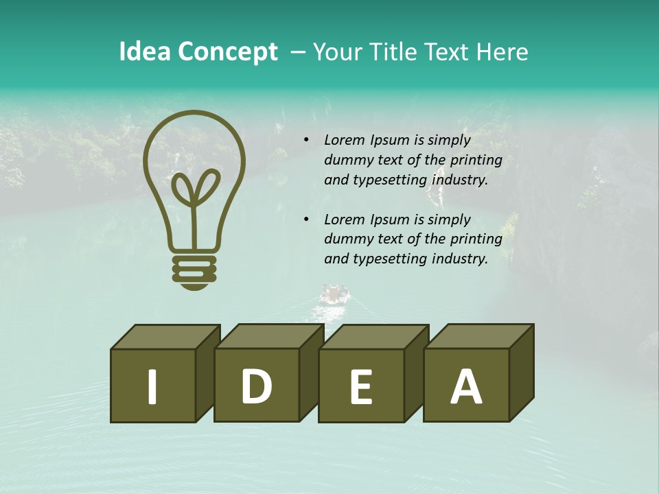 Gorges Du Verdon (Provence - Alpes, France) - On The Boat In The Canyon PowerPoint Template