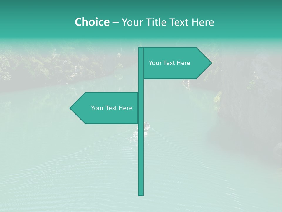 Gorges Du Verdon (Provence - Alpes, France) - On The Boat In The Canyon PowerPoint Template