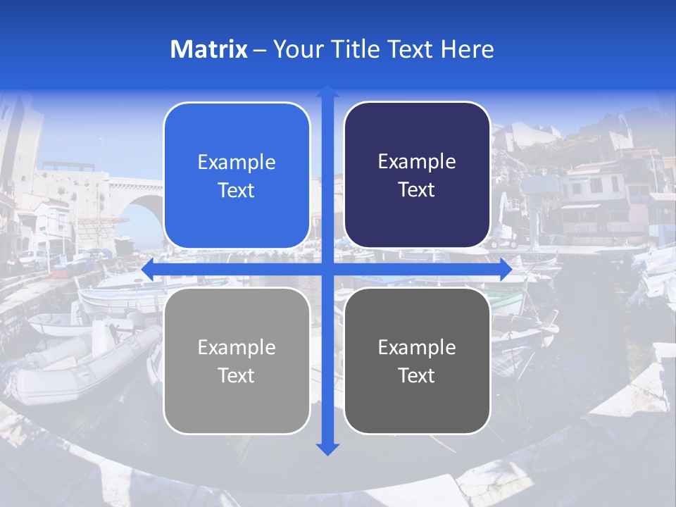 Bright Contrast Effect Of Boats In A Small Harbour In Marseille, France PowerPoint Template