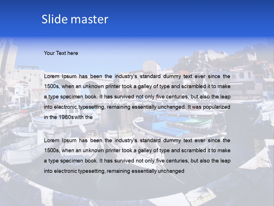 Bright Contrast Effect Of Boats In A Small Harbour In Marseille, France PowerPoint Template