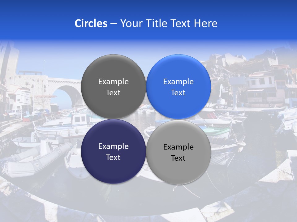 Bright Contrast Effect Of Boats In A Small Harbour In Marseille, France PowerPoint Template