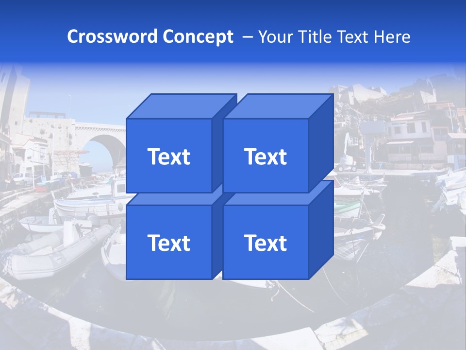 Bright Contrast Effect Of Boats In A Small Harbour In Marseille, France PowerPoint Template
