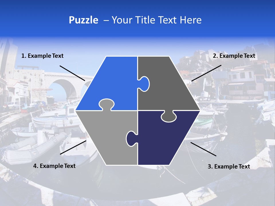 Bright Contrast Effect Of Boats In A Small Harbour In Marseille, France PowerPoint Template