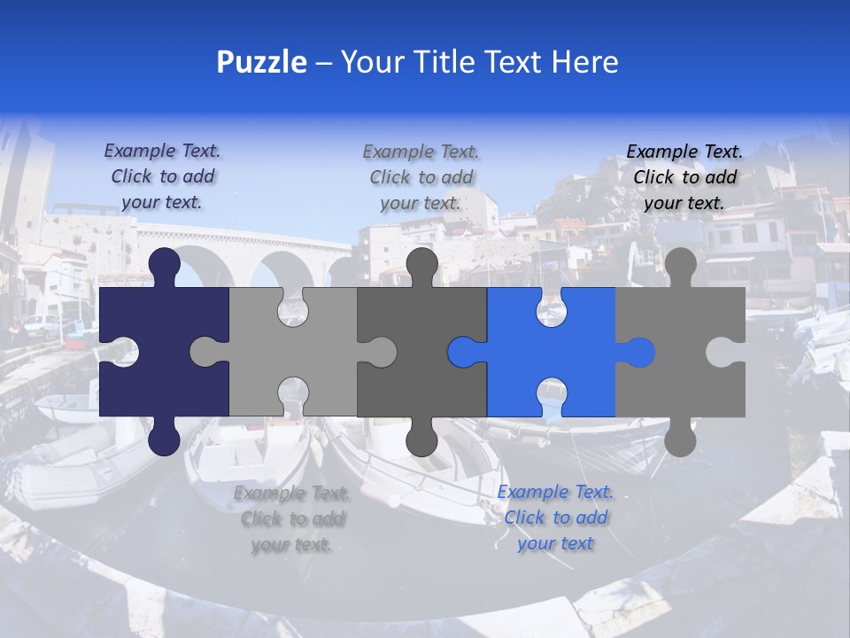 Bright Contrast Effect Of Boats In A Small Harbour In Marseille, France PowerPoint Template