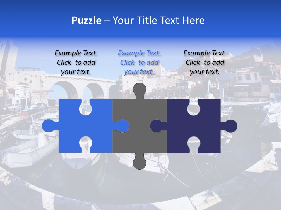 Bright Contrast Effect Of Boats In A Small Harbour In Marseille, France PowerPoint Template