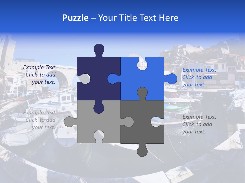 Bright Contrast Effect Of Boats In A Small Harbour In Marseille, France PowerPoint Template