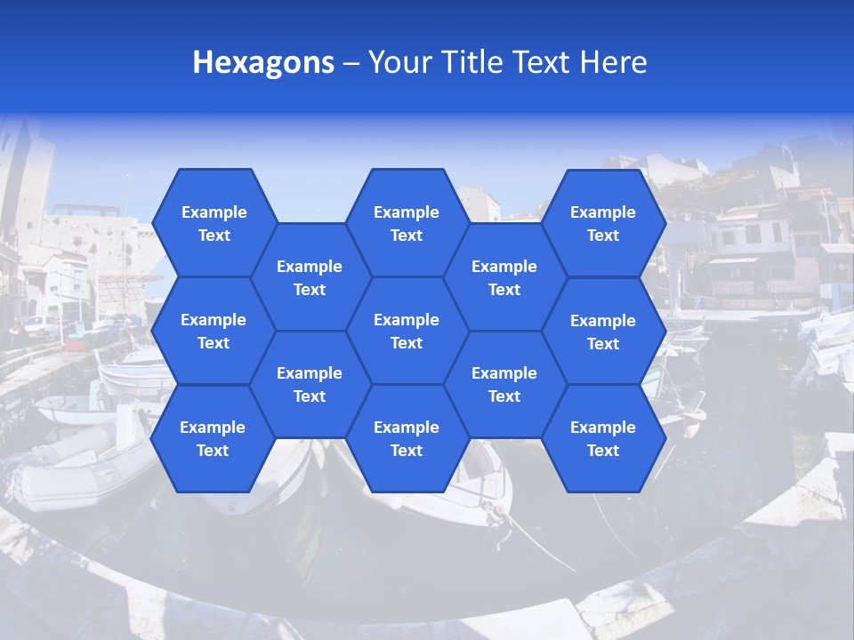 Bright Contrast Effect Of Boats In A Small Harbour In Marseille, France PowerPoint Template