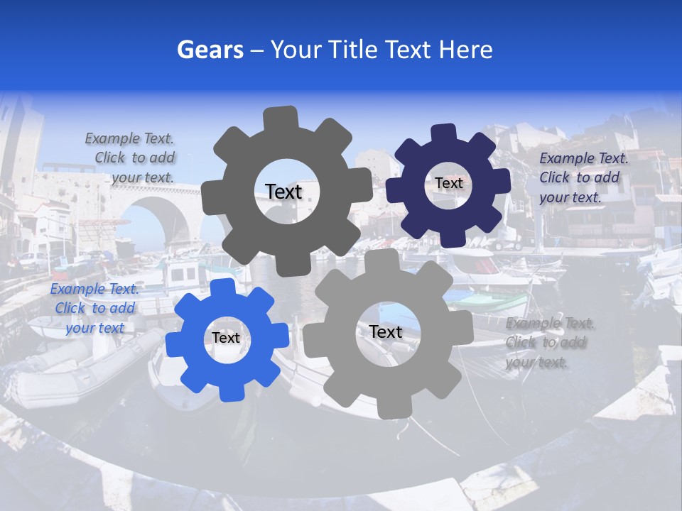 Bright Contrast Effect Of Boats In A Small Harbour In Marseille, France PowerPoint Template