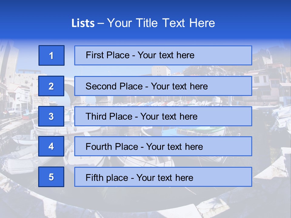 Bright Contrast Effect Of Boats In A Small Harbour In Marseille, France PowerPoint Template