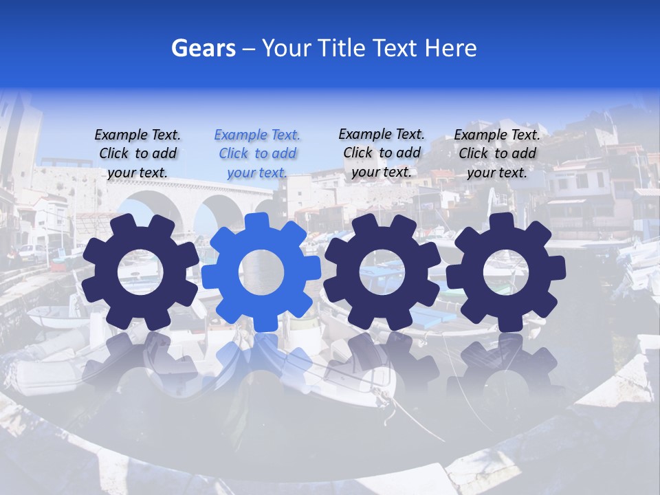 Bright Contrast Effect Of Boats In A Small Harbour In Marseille, France PowerPoint Template