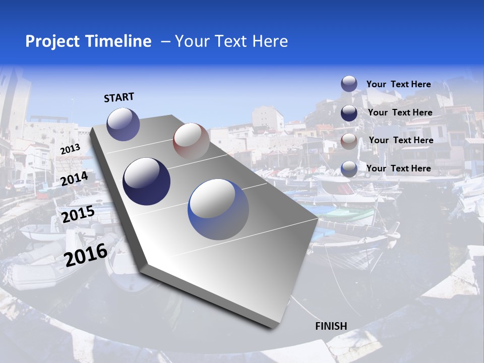 Bright Contrast Effect Of Boats In A Small Harbour In Marseille, France PowerPoint Template