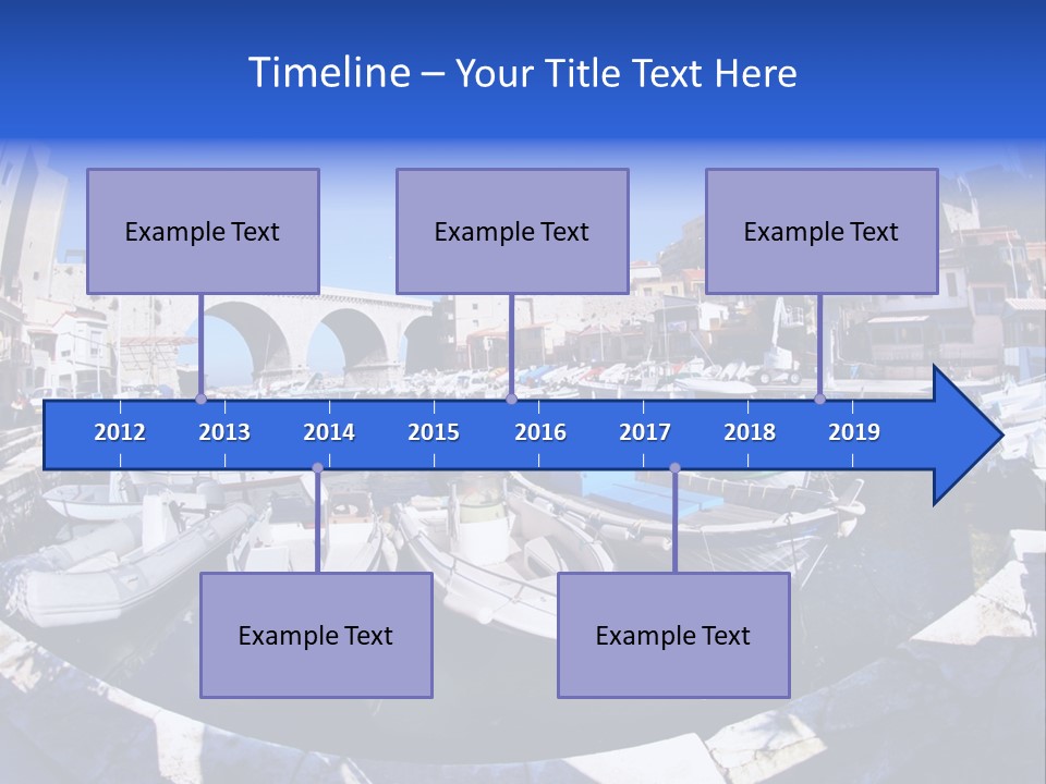 Bright Contrast Effect Of Boats In A Small Harbour In Marseille, France PowerPoint Template