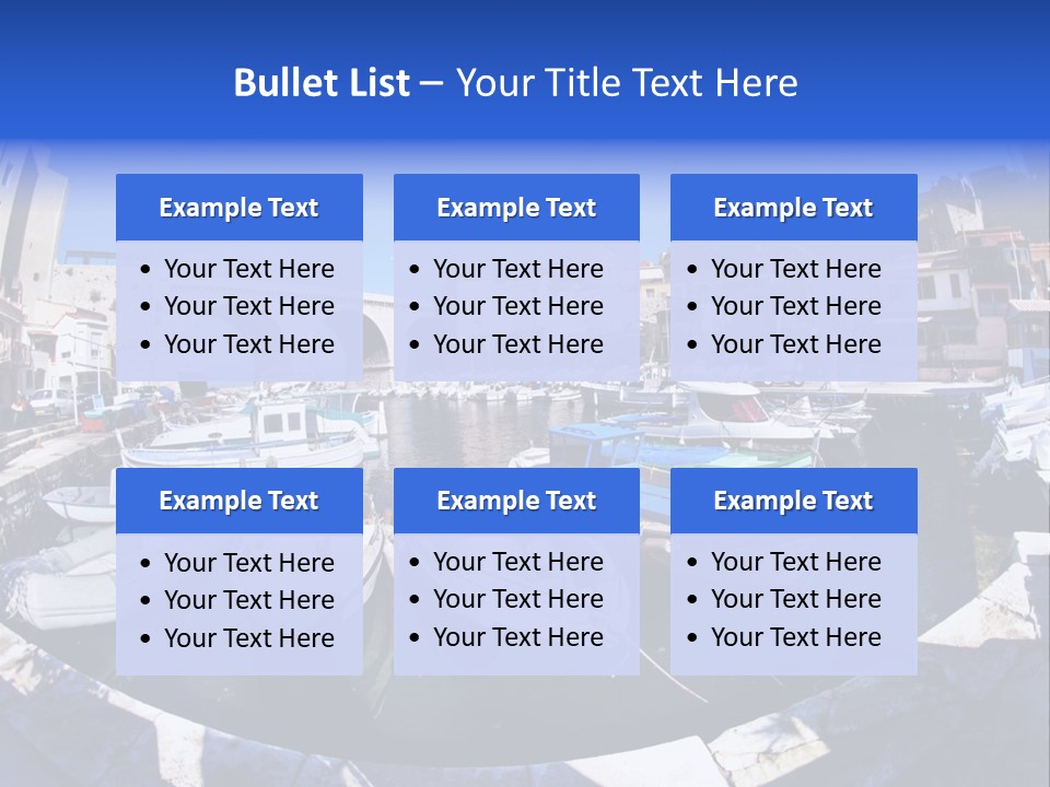 Bright Contrast Effect Of Boats In A Small Harbour In Marseille, France PowerPoint Template