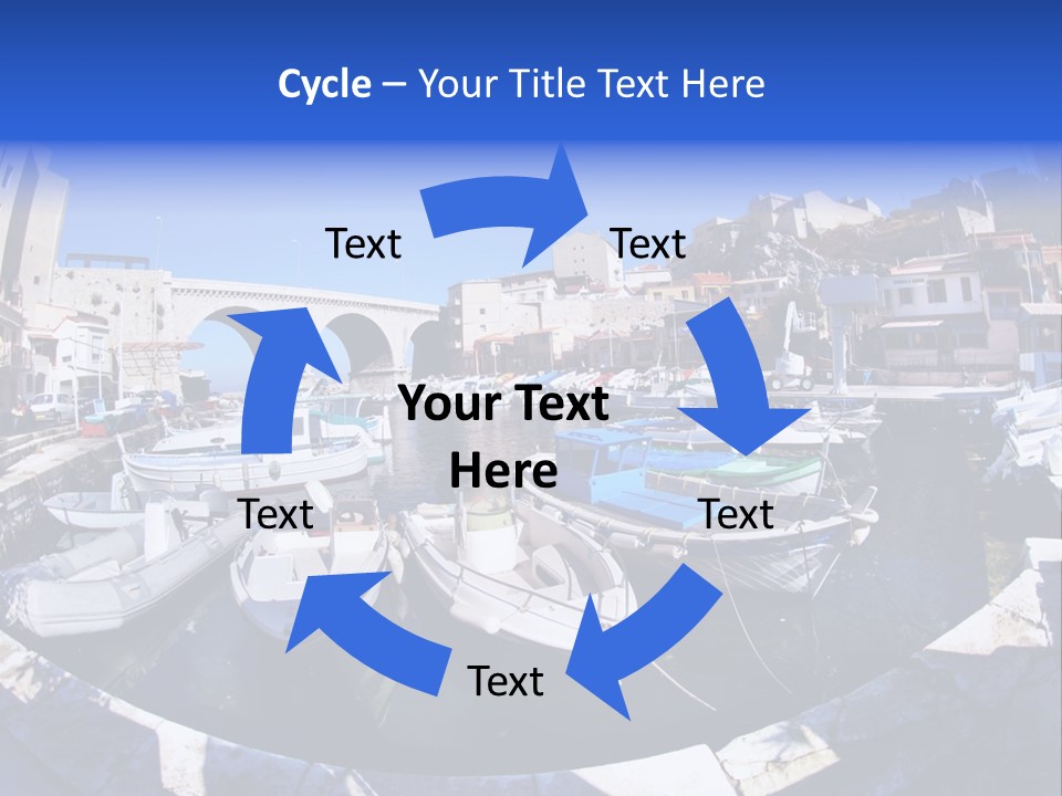 Bright Contrast Effect Of Boats In A Small Harbour In Marseille, France PowerPoint Template