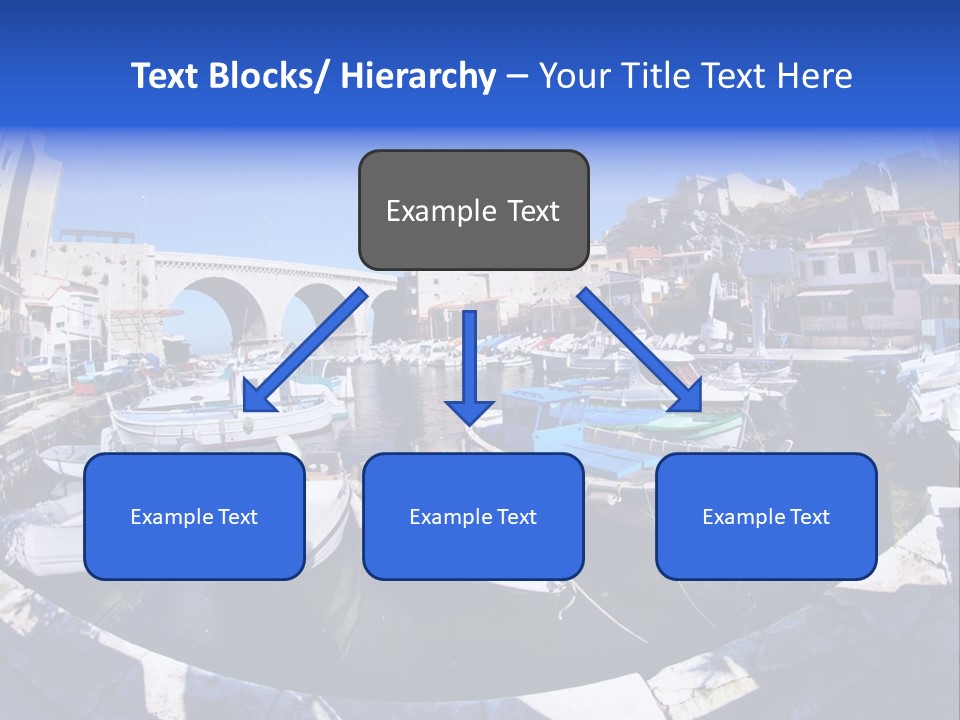 Bright Contrast Effect Of Boats In A Small Harbour In Marseille, France PowerPoint Template