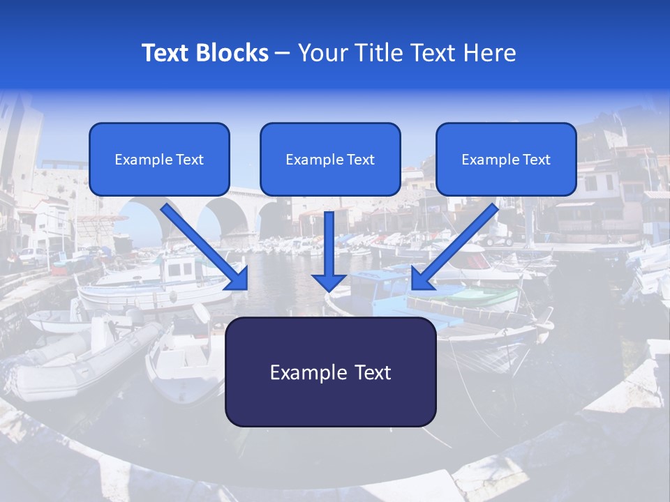 Bright Contrast Effect Of Boats In A Small Harbour In Marseille, France PowerPoint Template