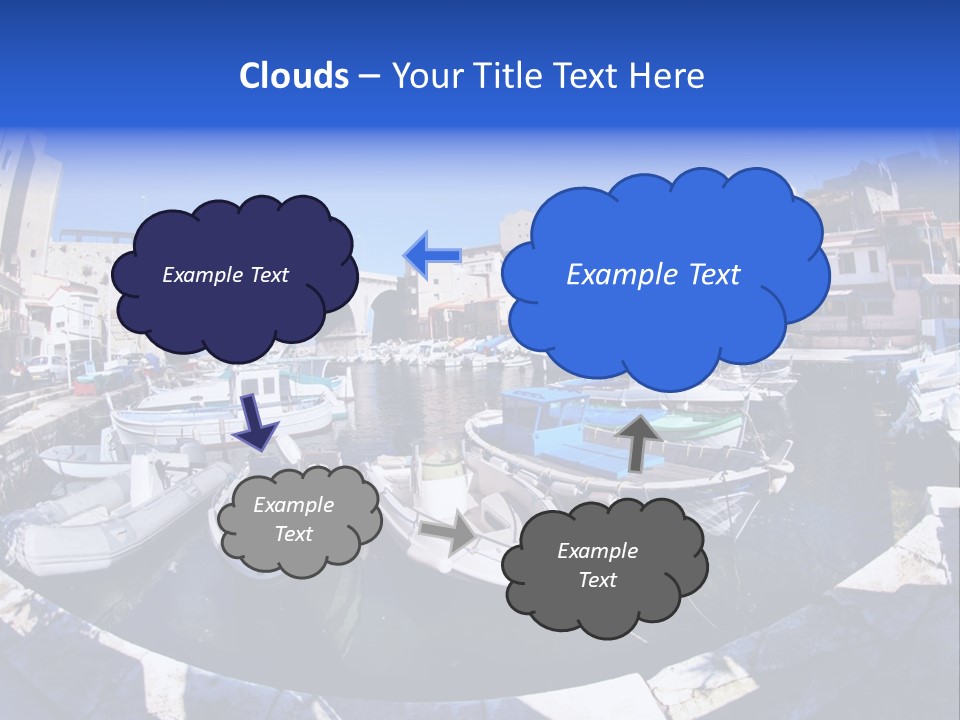 Bright Contrast Effect Of Boats In A Small Harbour In Marseille, France PowerPoint Template