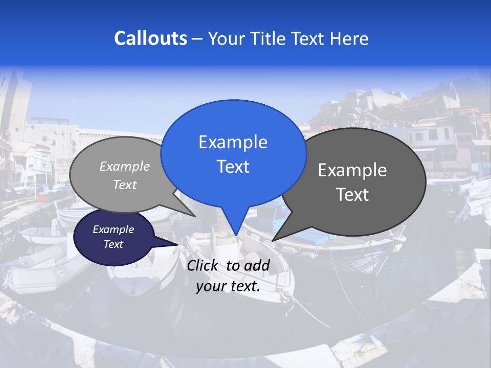 Bright Contrast Effect Of Boats In A Small Harbour In Marseille, France PowerPoint Template