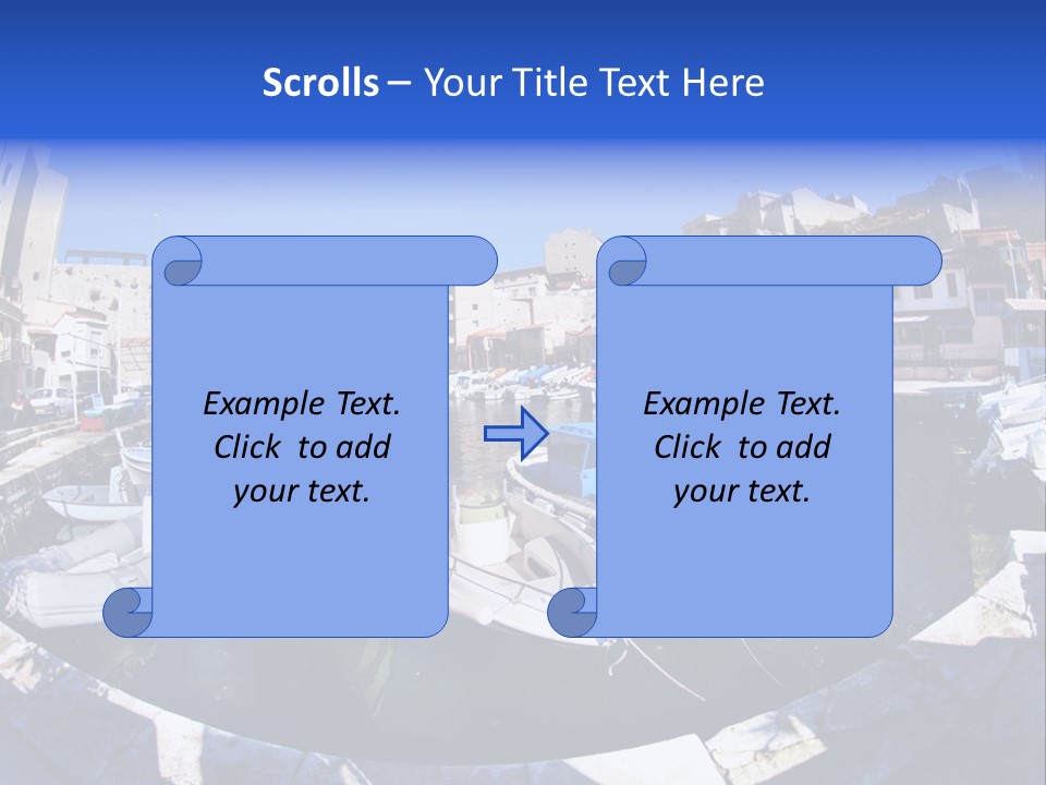 Bright Contrast Effect Of Boats In A Small Harbour In Marseille, France PowerPoint Template