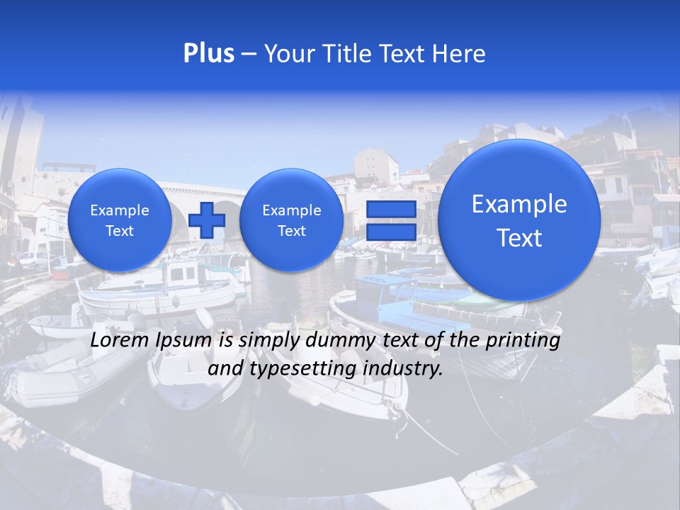Bright Contrast Effect Of Boats In A Small Harbour In Marseille, France PowerPoint Template