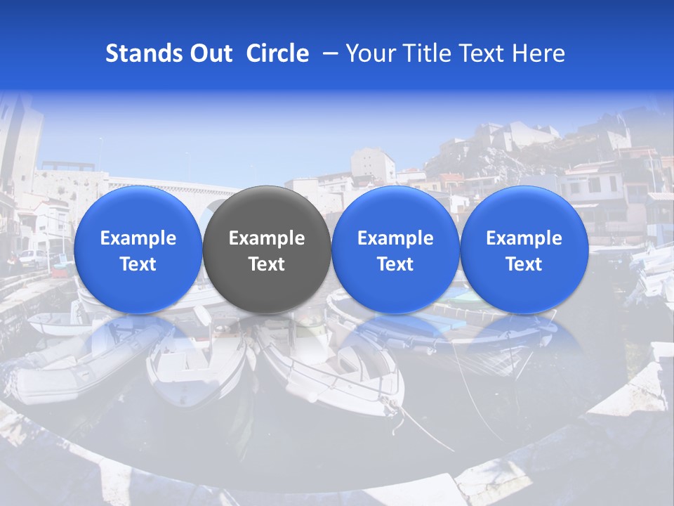 Bright Contrast Effect Of Boats In A Small Harbour In Marseille, France PowerPoint Template