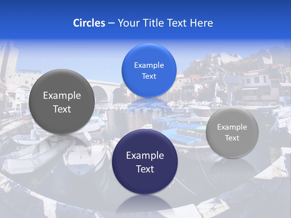 Bright Contrast Effect Of Boats In A Small Harbour In Marseille, France PowerPoint Template