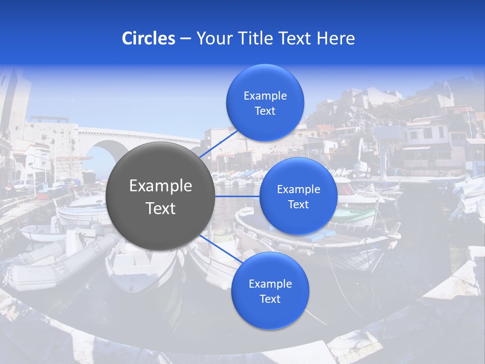 Bright Contrast Effect Of Boats In A Small Harbour In Marseille, France PowerPoint Template