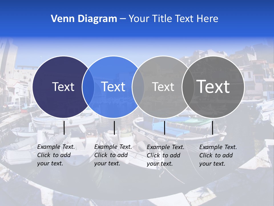 Bright Contrast Effect Of Boats In A Small Harbour In Marseille, France PowerPoint Template