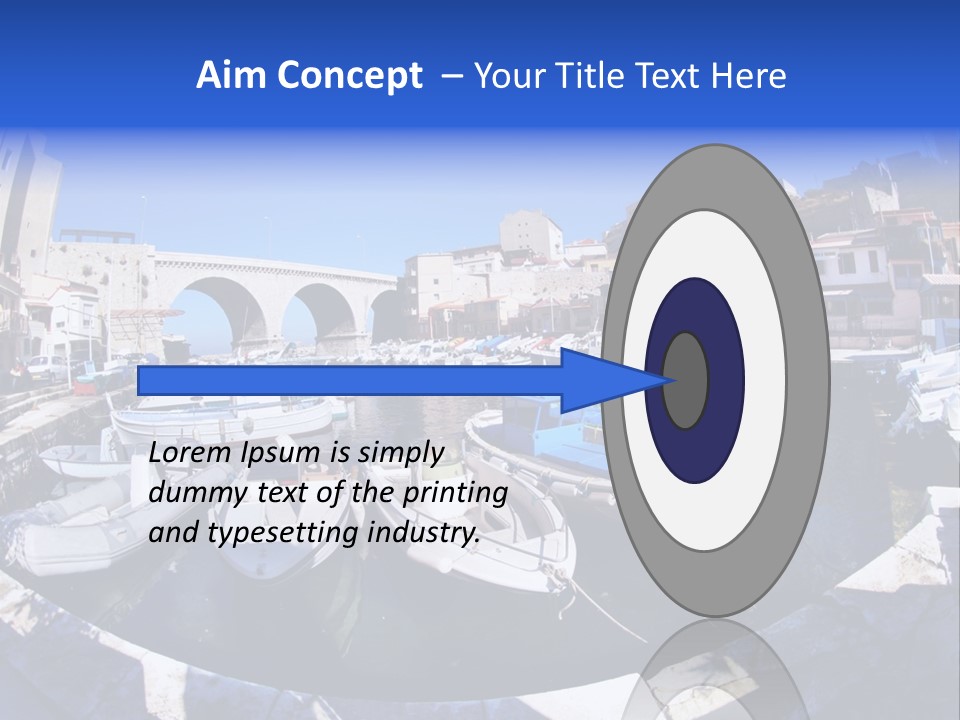 Bright Contrast Effect Of Boats In A Small Harbour In Marseille, France PowerPoint Template