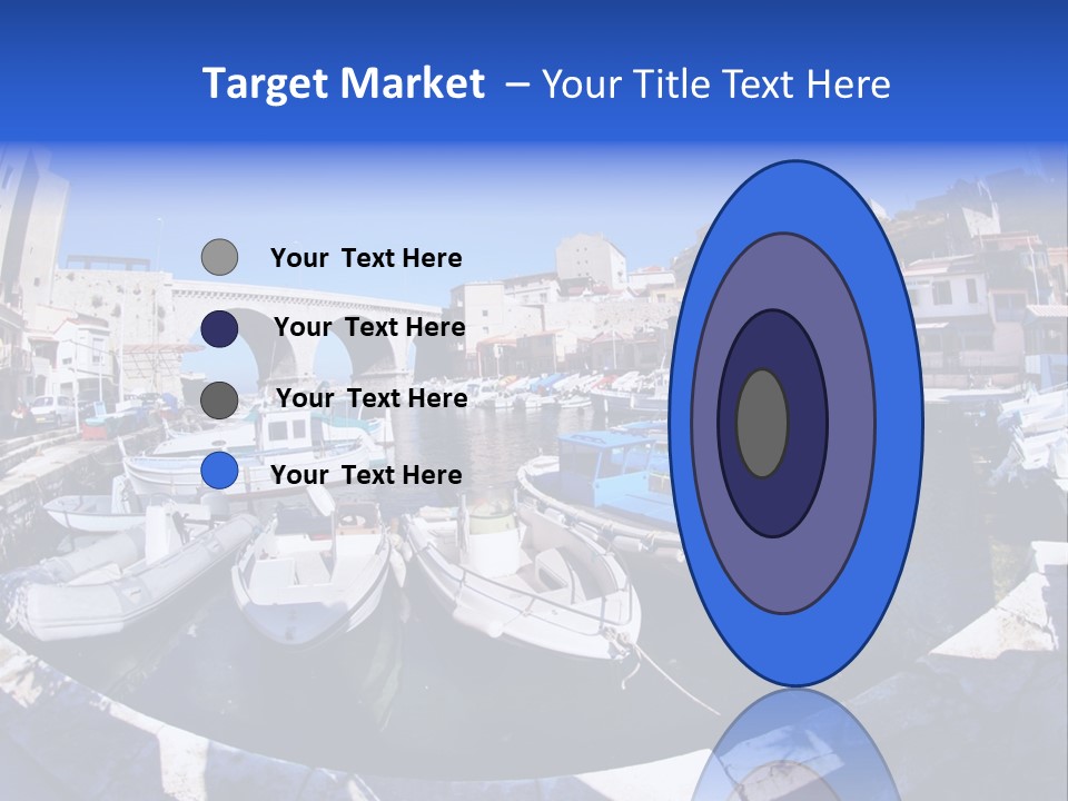 Bright Contrast Effect Of Boats In A Small Harbour In Marseille, France PowerPoint Template