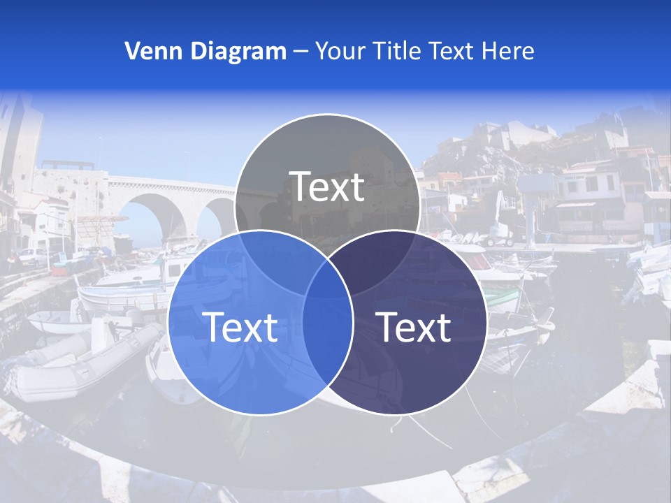 Bright Contrast Effect Of Boats In A Small Harbour In Marseille, France PowerPoint Template