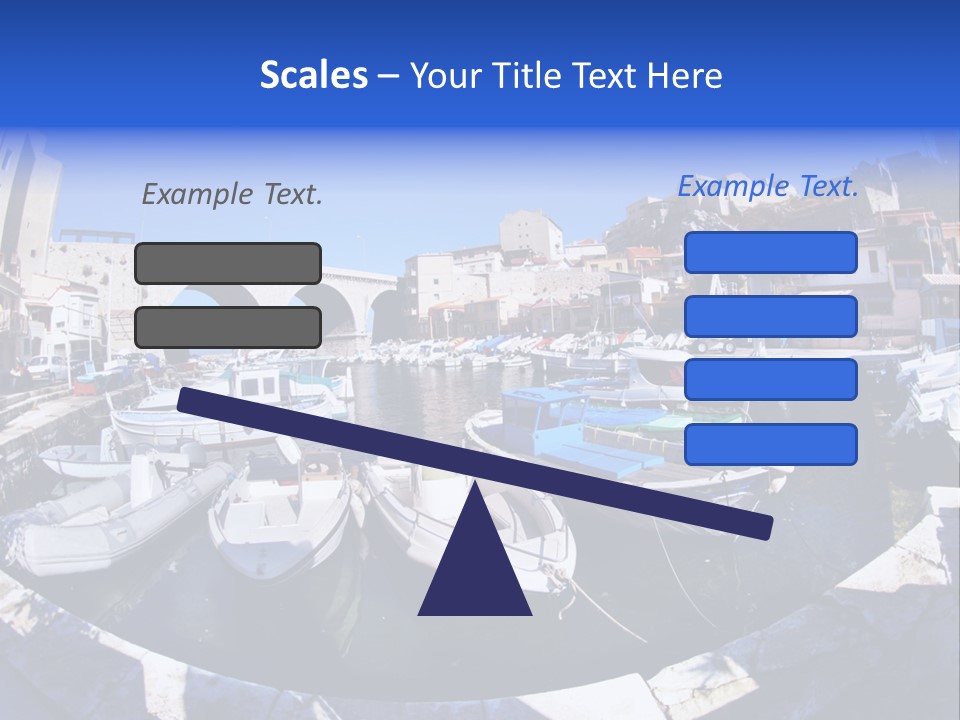 Bright Contrast Effect Of Boats In A Small Harbour In Marseille, France PowerPoint Template