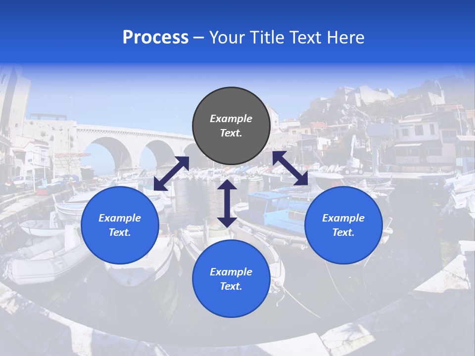 Bright Contrast Effect Of Boats In A Small Harbour In Marseille, France PowerPoint Template