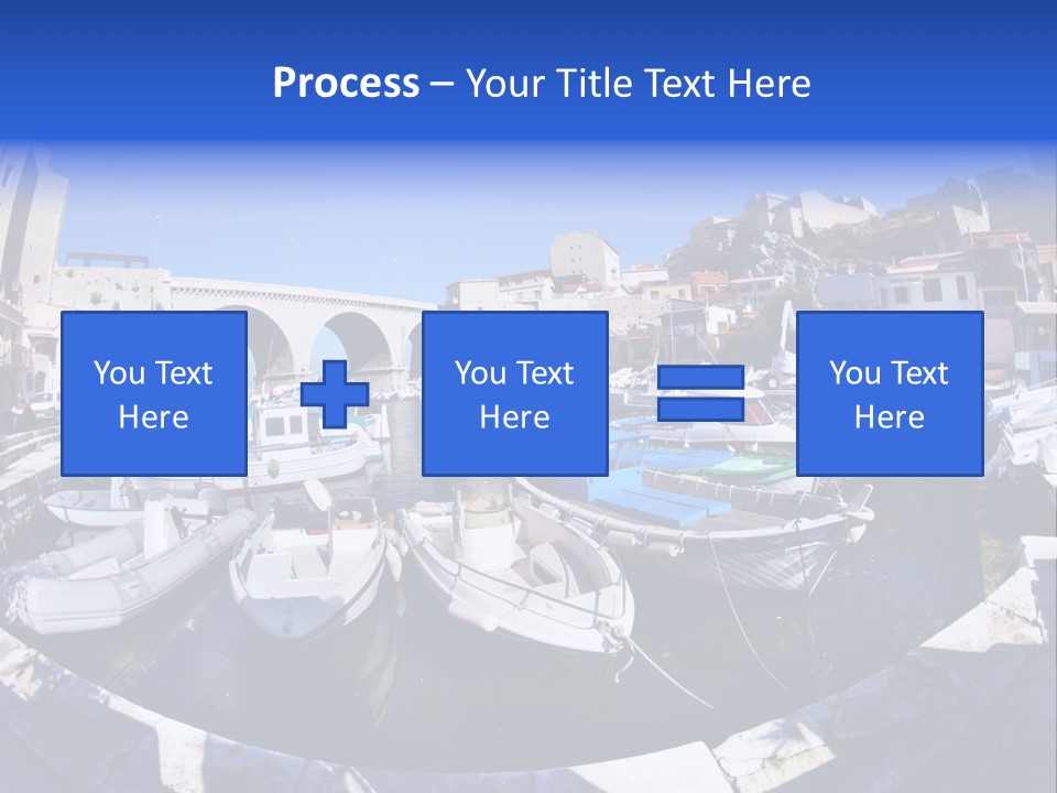 Bright Contrast Effect Of Boats In A Small Harbour In Marseille, France PowerPoint Template